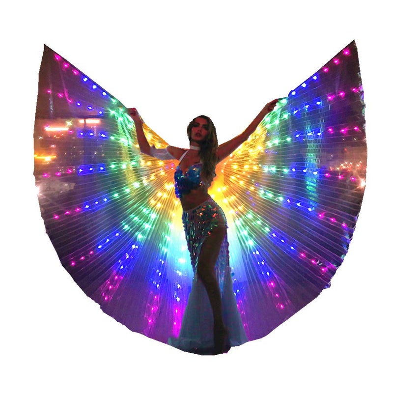 SHINYOU LED Isis Wings Glow Light Up Belly Dance Costumes Burning Man Rave Costume Performance Clothing Carnival Halloween - Image 1